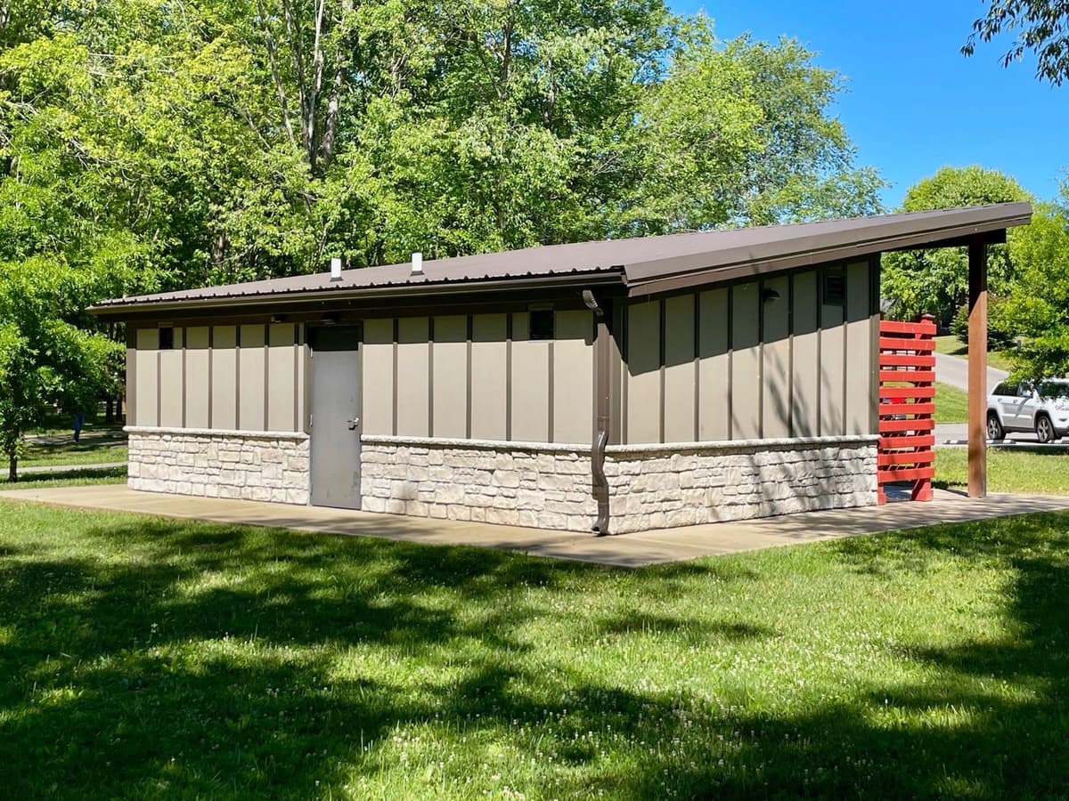 Park building with metal roofing