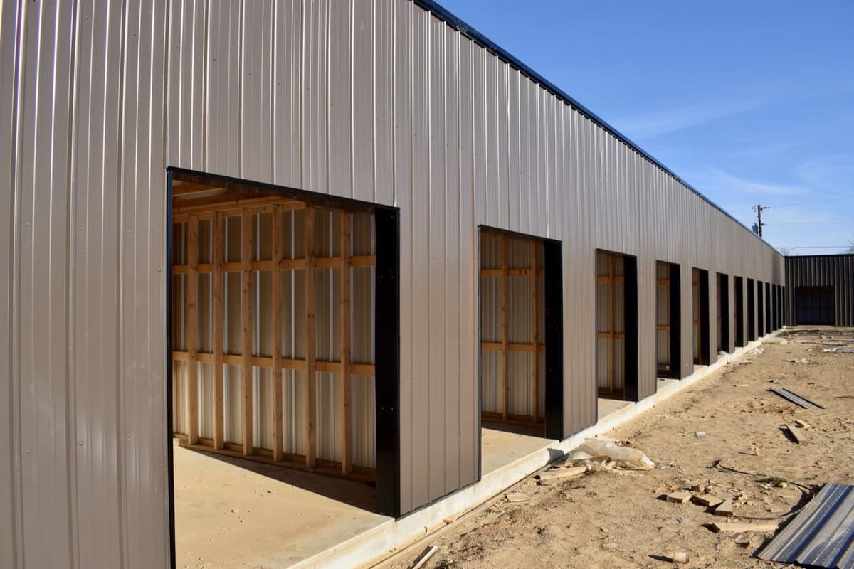 Mini storage units under construction